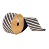Vickerman Q180488 2.5" X 10 Yard White And Black Striped Rivet Pattern Christmas Ribbon
