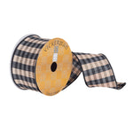 Vickerman Q180491 2.5" X 10 Yards Black And Tan Plaid Christmas Ribbon