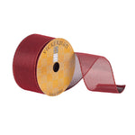 Vickerman Q180632 2.5" X 10 Yards Burgundy Mesh Woven Dupion Christmas Ribbon