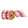 Vickerman Q214619 4" X 10 Yards Red Green And White Plaid Ribbon