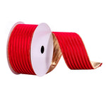 Vickerman Q214691 2.5" X 10 Yards Red Stripe Gold Back Ribbon