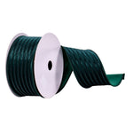 Vickerman Q214803 2.5" X 10 Yards Emerald Stripe Mesh And Velvet Ribbon