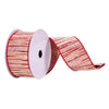 Vickerman Q214821 2.5" X 10 Yards Red Cream And Champagne Stripes Ribbon