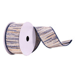 Vickerman Q214827 2.5" X 10 Yards Navy Cream And Champagne Stripes Ribbon