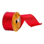 Vickerman Q214853 2.5" X 10 Yards Red Glitter Ribbon