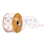 Vickerman Q214861 2.5" X 10 Yards Clear Pvc Gold Spots Ribbon