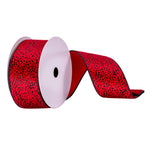 Vickerman Q215029 2.5" X 10 Yards Red Cheetah Ribbon