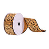 Vickerman Q215033 2.5" X 10 Yards Tan Cheetah Ribbon