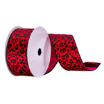 Vickerman Q215035 2.5" X 10 Yards Red Leopard Print Ribbon