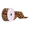 Vickerman Q215037 2.5" X 10 Yards Tan Leopard Print Ribbon