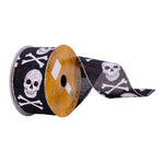 Vickerman Q215055 2.5" X 10 Yards Black And White Skull Ribbon