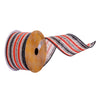 Vickerman Q221156 2.5" X 10 Yards Orange Black Stripe Ribbon.