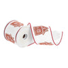 Vickerman Q225968 4" X 10 Yards White Gingerbread House Wired Edge Christmas Ribbon.