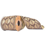 Vickerman Q228353 4" X 10 Yards Light Brown Embroidery Ribbon