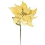 Vickerman QG162708 22" Gold Poinsettia Artificial Christmas Flower 6 Per Bag