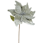 Vickerman QG162727 22" Pewter Poinsettia Artificial Christmas Flower 6 Per Bag