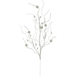 Vickerman QG164338 37" Champagne Glitter Ball Artificial Christmas Spray. Includes 6 Sprays Per Pack.