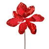 Vickerman QG190403 11" X 22" Red Magnolia Shiny Glitter Artificial Christmas Spray