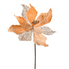 Vickerman QG190858 12" X 20" Rose Gold Velvet Poinsettia Mesh Artificial Christmas Spray. Includes 6 Sprays Per Pack.