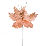 Vickerman QG191058 12" X 16" Rose Gold Poinsettia Artificial Christmas Spray. Includes 6 Sprays Per Pack.