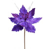 Vickerman QG191066 12" X 16" Purple Poinsettia Artificial Christmas Spray. Includes 6 Sprays Per Pack.