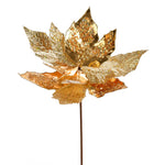 Vickerman QG191108 13" X 22" Gold Poinsettia Sequin Artificial Christmas Spray. Includes 6 Sprays Per Pack.