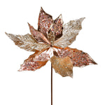 Vickerman QG191158 13" X 22" Rose Gold Poinsettia Sequin Artificial Christmas Spray. Includes 6 Per Pack.