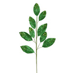 Vickerman QG191804 29" Green Glitter Leaf Artificial Christmas Spray. Includes 6 Sprays Per Pack.