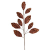 Vickerman QG191876 29" Mocha Glitter Leaf Artificial Christmas Spray. Includes 6 Sprays Per Pack.