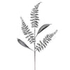 Vickerman QG192207 33" Silver Fern Leaf Glitter Artificial Christmas Spray. Includes 6 Sprays Per Pack.