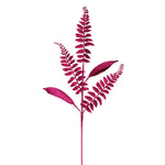 Vickerman QG192221 33" Berry Red Fern Leaf Glitter Artificial Christmas Spray. Includes 6 Sprays Per Pack.