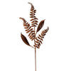 Vickerman QG192276 33" Mocha Fern Leaf Glitter Artificial Christmas Spray. Includes 6 Sprays Per Pack.