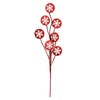 Vickerman QG205020 Red/White Snowflake Artificial Christmas Spray. Includes 6 Sprays Per Pack.