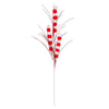 Vickerman QG205021 Red/White Pom Pom Artificial Christmas Spray. Includes 6 Sprays Per Pack.