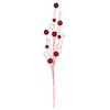 Vickerman QG205024 Red/White Glitter Gumdrop Curl Artificial Christmas Spray. Includes 6 Sprays Per Pack.