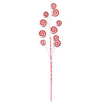 Vickerman QG205025 Red/White Swirl Artificial Christmas Spray. Includes 6 Sprays Per Pack.