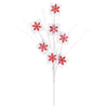 Vickerman QG205032 Red/White Glitter Snowflake Artificial Christmas Spray. Includes 6 Sprays Per Pack.