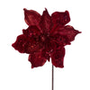 Vickerman QG211003 15" Artificial Red Deluxe Magnolia Christmas Stem 8" Flower 6 Per Bag