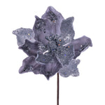 Vickerman QG211007 15" Artificial Silver Deluxe Magnolia Christmas Stem 8" Flower 6 Per Bag