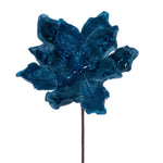 Vickerman QG211012 15" Artificial Turquoise Deluxe Magnolia Christmas Stem 8" Flower 6 Per Bag