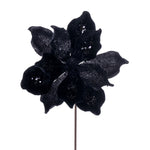 Vickerman QG211017 15" Artificial Black Deluxe Magnolia Christmas Stem 8" Flower 6 Per Bag