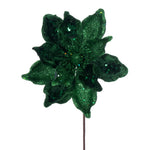 Vickerman QG211053 15" Artificial Midnight Green Deluxe Magnolia Christmas Stem 8" Flower 6 Per Bag