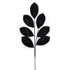 Vickerman QG211917 27" Artificial Black Glitter Leaf Christmas Spray 4 Per Bag