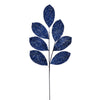 Vickerman QG211931 27" Artificial Midnight Blue Glitter Leaf Christmas Spray 4 Per Bag