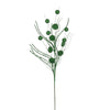 Vickerman QG220804 33" Green Ball And Coin Glitter Twig Spray 6 Per Bag.