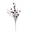 Vickerman QG220875 33" Chocolate Ball And Coin Glitter Twig Spray 6 Per Bag.