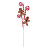 Vickerman QG221342 27" Gingerbread And Peppermint Swirl Spray 3 Per Bag.