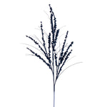 Vickerman QG221531 36" Midnight Blue Berry Twig Glitter Spray 6 Per Bag.