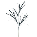 Vickerman QG221562 36" Sea Blue Berry Twig Glitter Spray 6 Per Bag.