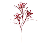 Vickerman QG223003 31" Red Snowflake Glitter Spray 6 Per Bag.